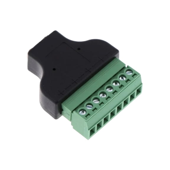 RJ45 Ethernet, male to 8 pin av terminal screw adapter converter for dvr