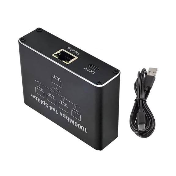 RJ45 Gigabit Ethernet Splitter 1000Mbps LAN Network Internet 1 to 4 Port Adapter TAPDRA Spare Part