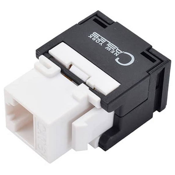 RJ45 Horizontal 180° Keystone Jack CAT6 Gold Plated UTP Network Connector White 25 Pack
