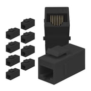 RJ45 Keystone Ethernet Coupler Cat7, Cat6, Cat5e 10 Pack Black