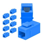 RJ45 Keystone Ethernet Coupler Cat7, Cat6, Cat5e 10 Pack Blue