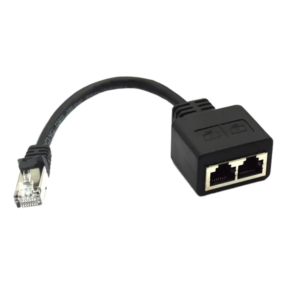 RJ45 Male to 2xFemale Connectors Adapter Cord LAN Ethernet Cable Extender