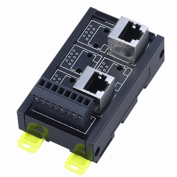 RJ45 Network Port Terminal Block DIN Rail Mount to 8pin 2 Hole Hub Signal Converter RS232 RS485 RS422