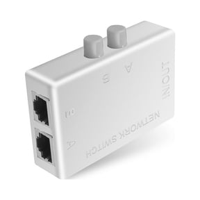 RJ45 Network Switch 2 Port LAN Ethernet Network Box Switcher RJ45 Splitter Dual 2 Way Port Manual Sharing Switch Adapter