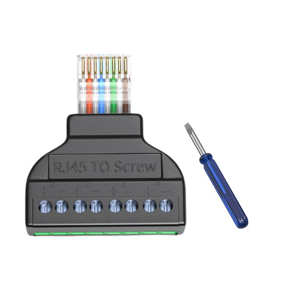 RJ45 Networking Connector Male Plug To 8Pin Screw Crystal Block Adapter for CCTV Digital Internet Ethernet