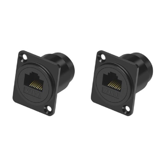 RJ45 Panel Mount Connector Cat6 Ethernet Pass Through Cable Coupler Female to Female Extension Adapter