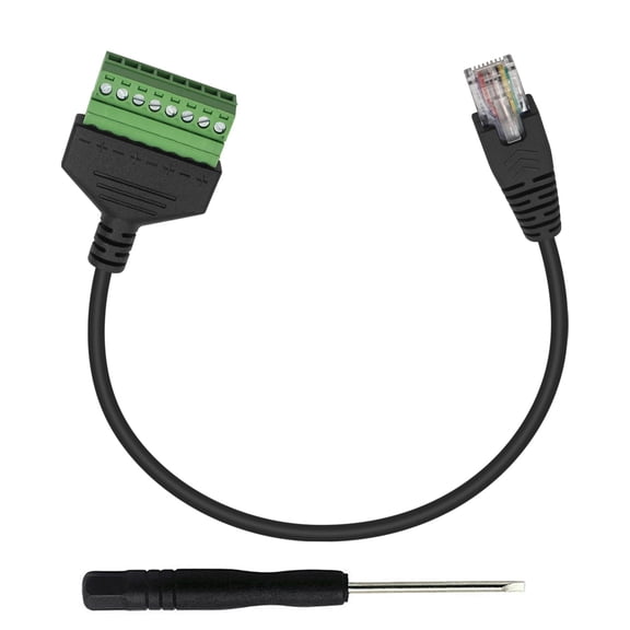 RJ45 Screw Terminal Breakout Box, RJ45 Connectors Male to 8 Pin Screw Terminal Block Adapter, Pass Thru RJ45 Ethernet Extender Network Adapter for for Cat5 /6/7 CCTV Digital Internet Cable 1FT