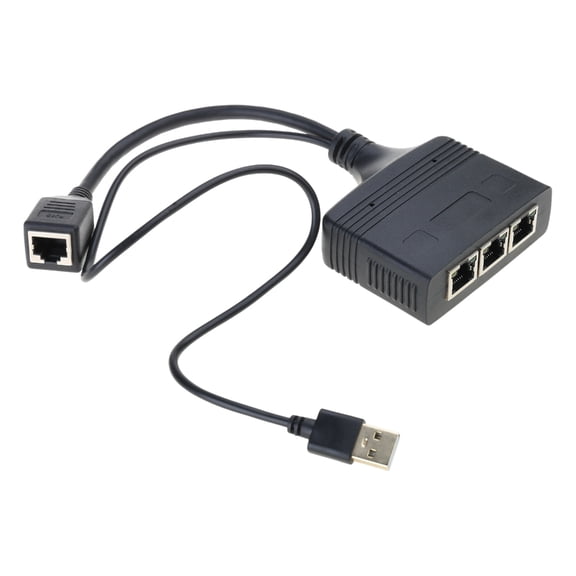 RJ45 Splitter Adapter 1 in 2/3/4 Out Ethernet Splitter for Cat5/5e/6/7/8 Cable, Supports 100Mbps Internet Sharing