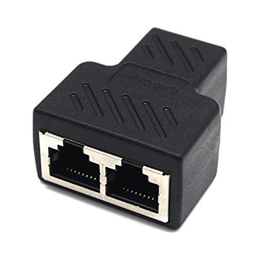 RJ45 Splitter Adapter 1 to 2 Dual Female Port CAT 5/CAT 6 LAN Ethernet ...