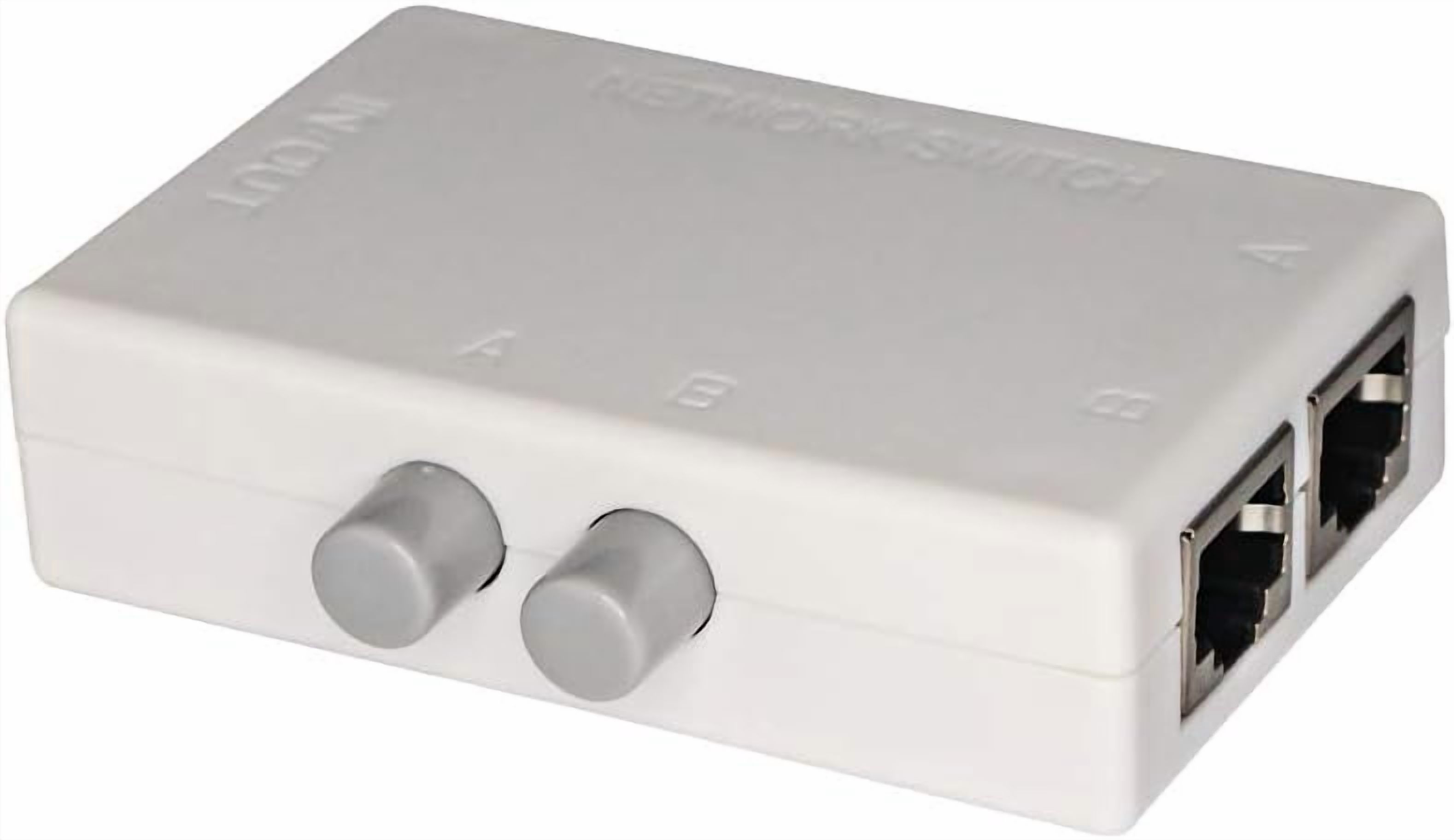 RJ45 Splitter Selector Switch, 2 Ports Network Switch Splitter Selector Hub 2-in 1-Out or 1-in 2-Out 100M t 2-Way RJ45 Ethernet Network Push Button Metal Mini Switch Box
