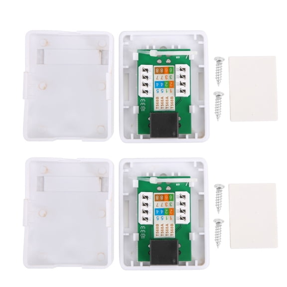 RJ45 Surface Mount Box Cat6 Single Port Desktop Network Junction Boxes Surface Mount Wall Box 1 Port Pack of 2 / 2 Packs