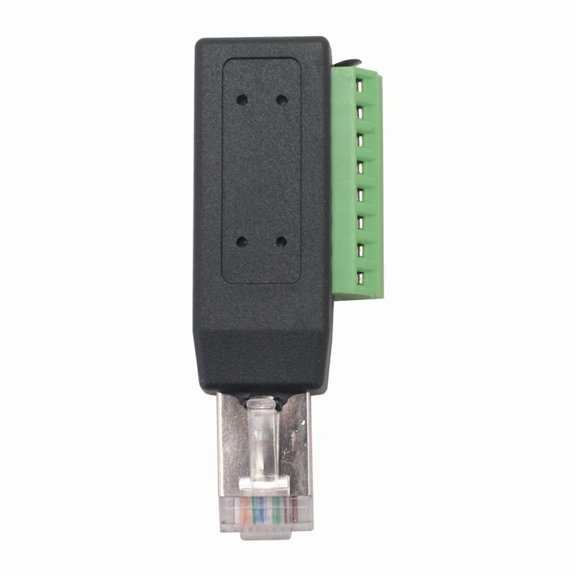 RJ45 Terminal Connector RJ45 Solderless Male Plug to 8-Pin Terminal Block Adapter for Ethernet Cat5 /6/7 AV