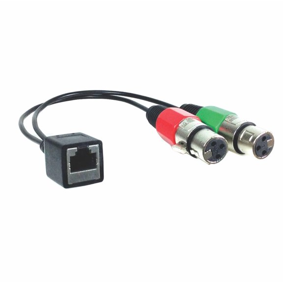 RJ45 (female) to Dual XLR (female) Adapter Cable for AXIA