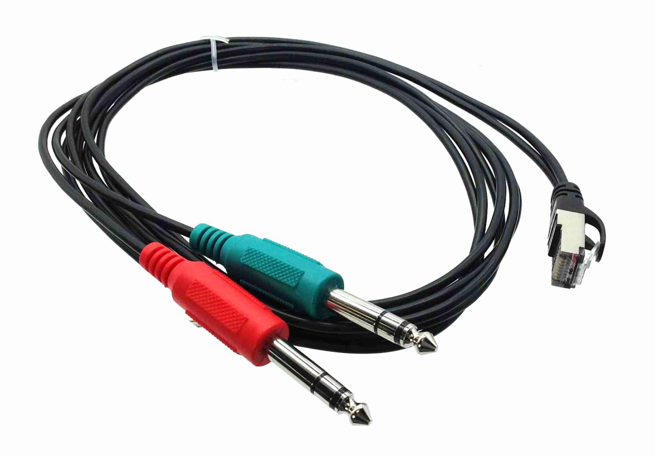 RJ45 (male) to Dual 1/4" TRS (male) Cable for AXIA - 6 feet