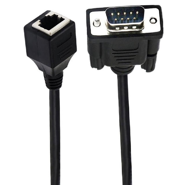 RJ45 to RS232 DB9 9Pin Port Male to RJ45 Female CAT5 Ethernets Consoles ...