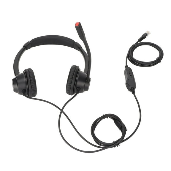 RJ9 Headset Noise Cancelling Mute Function Corded Business Headphone with Mic Volume Adjustment for VOIP Phone