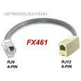 thumbnail image 1 of RJ9 RJ10 RJ22 4P4C 4-PIN MALE to RJ12 RJ11 6P6C 6-PIN FEMALE HEADSET PHONE CABLE ADAPTER FX461, 1 of 5