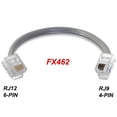 thumbnail image 1 of RJ9 RJ10 RJ22 4P4C 4-PIN to RJ12 RJ11 6P6C 6-PIN Phone Headset Jack Male Cable Adapter FX462, 1 of 5