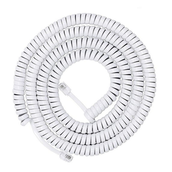 RJ9 RJ11 4P4C Coiled Phone Cord Telephone Line With Interferences Proof Features For Clear Sound Transmission