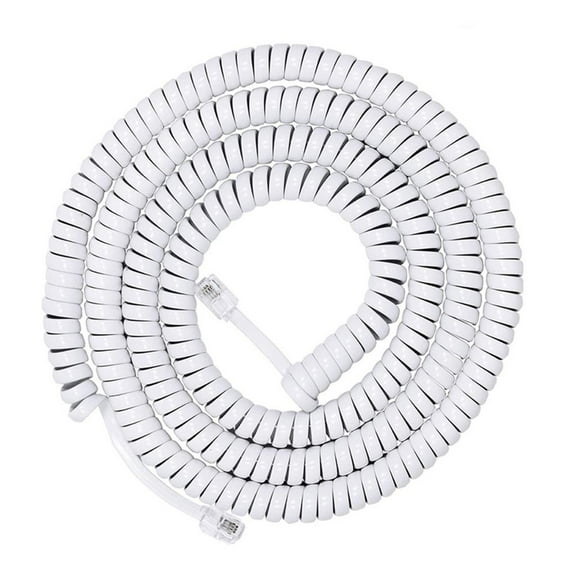 RJ9 RJ11 4P4C Coiled Phone Cord Telephone Line With Interferences Proof Features For Clear Sound Transmission