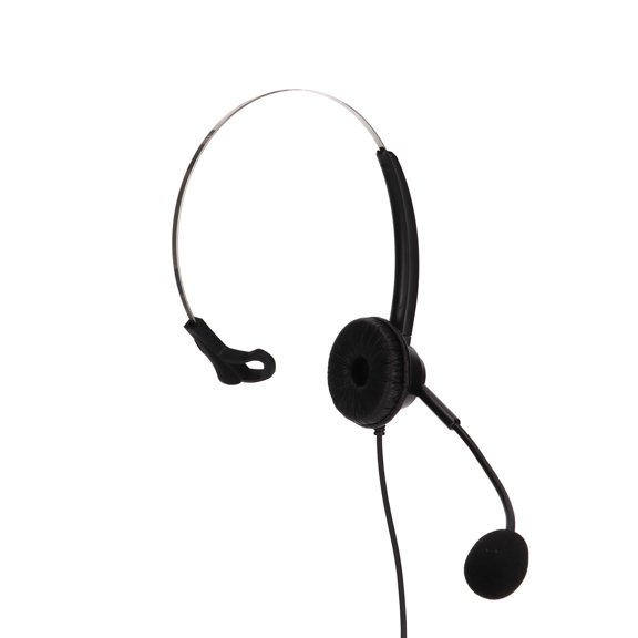RJ9 Telephone Headset Single Sided Adjustable Volume and 6 Speed Line Sequence Business Headphone for Customer Service