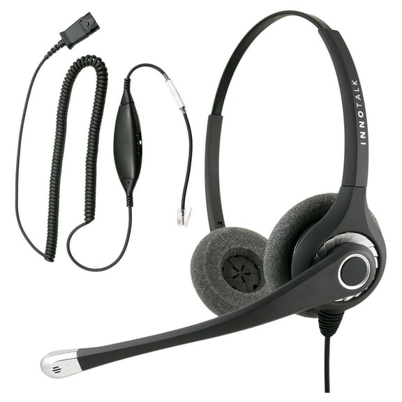 RJ9 Telephone Headset with Universal Compatible RJ9 Adapter for Avaya Cisco Nec and Most Phones