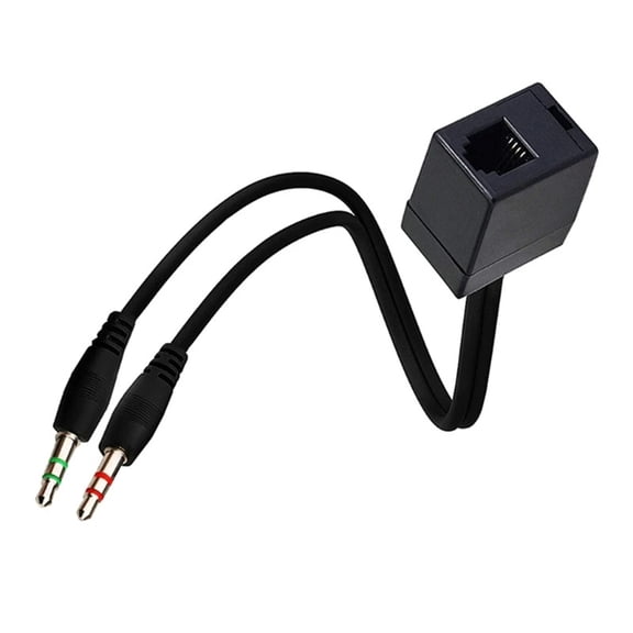 RJ9 to 3.5mm Plug Headset Adapter for Call Center Business Conference Converter