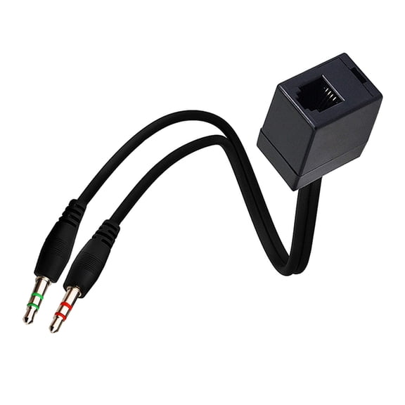 RJ9 to 3.5mm Telephone Adapter Cable RJ9 Female to 3.5mm Dual Male Convert
