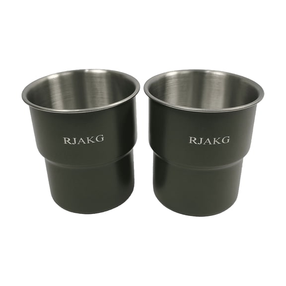 RJAKG 2 Pack SUS 304 Stainless Steel Cups, Stackable Unbreakable Metal Tumblers for Camping, Hiking, Outdoor & Home Use