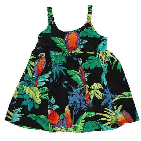 RJC Girls Jungle Parrot Bungee Dress Black 12