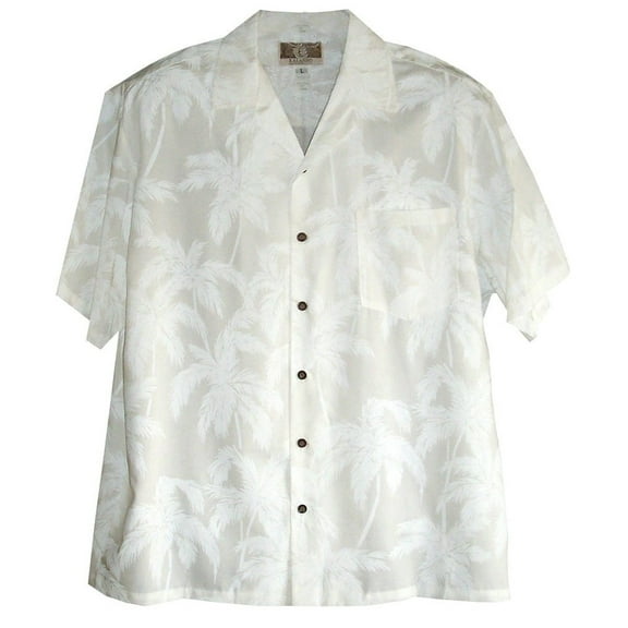 RJC Hawaiian Wedding Palm Tree Pattern Button Down Shirt