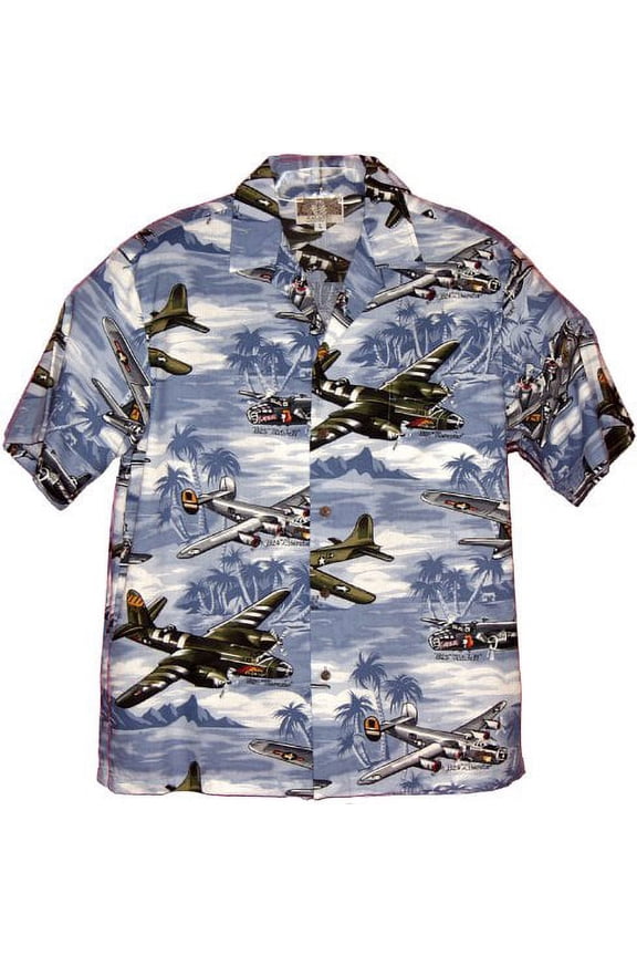 Mens Fighter Bomber Airplanes II Shirt Blue 2X