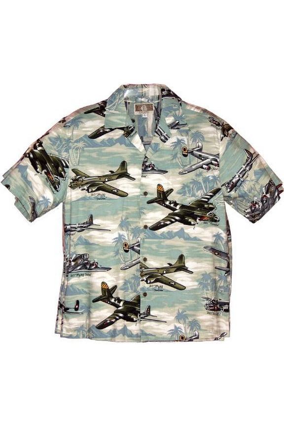 Mens Fighter Bomber Airplanes II Shirt Green XL