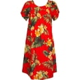 thumbnail image 1 of RJC Women's Frangipani Rose Mallow Muumuu Dress, Red, 2X PLUS, 1 of 1