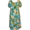 thumbnail image 1 of RJC Women's Hibiscus Plumeria Fern Muumuu Dress, Blue, L, 1 of 2