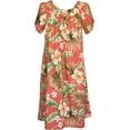 thumbnail image 1 of RJC Women's Hibiscus Plumeria Fern Muumuu Dress, Coral, S, 1 of 2