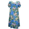 thumbnail image 1 of RJC Women's Maui Hibiscus Garden Muumuu Dress, Blue, S, 1 of 1