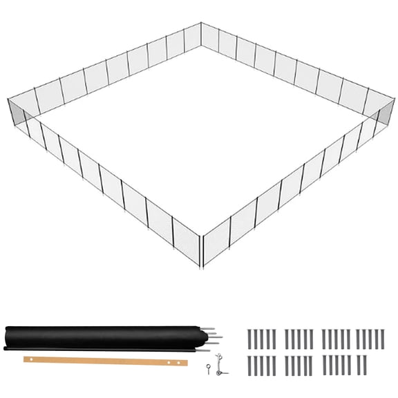 RJFKSN 4 x 108 FT Swimming Pool Barrier, Enclosures for Inground Pools, Detachable Safety Pool Guard, Simple Self-Assembly Pool Barrier, 350gms Teslin PVC Pool Guard Mesh