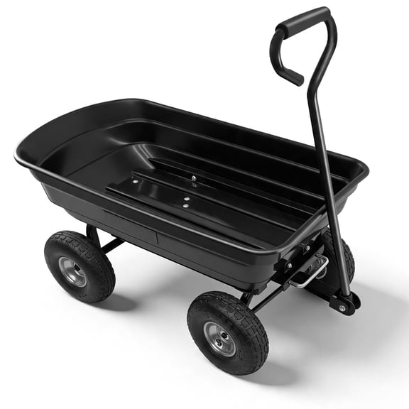 RJFKSN 660lbs Wheelbarrow Dump Garden Cart, Attach to ATV or Tractor, 10" All Terrain Wheels, Heavy Duty Utility Trailer for Yard