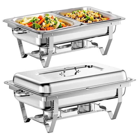 RJFKSN Chafing Dishes for Buffet Set, 2 Pack Chafers for Catering & Buffet Warmers with Lids, Serving Food Warmer & Chafers Servers Sets