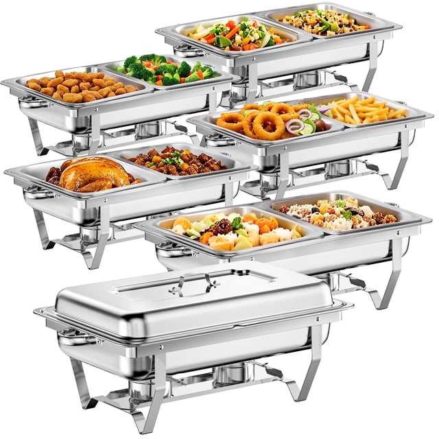 RJFKSN Chafing Dishes for Buffet Set, 6 Pack Chafers for Catering ...
