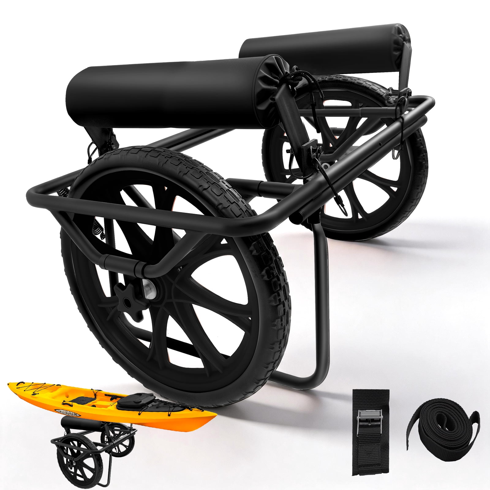 RJFKSN Kayak Cart, All-Terrain Trolley Cart, 330lbs Heavy Duty Transport Kayak Trolley, kayak cart dolly With Kickstand, for Kayaks, Canoes, Paddleboards