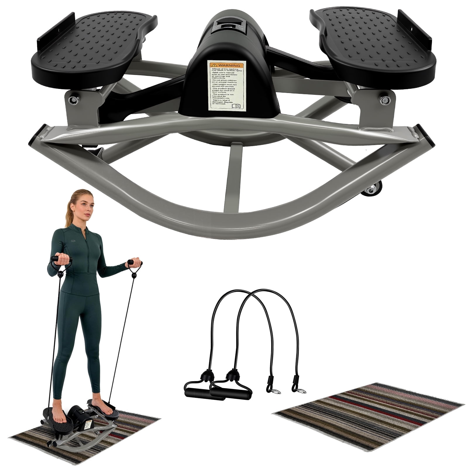 Stepping Rocking Exercise Machine RJFKSNC 3D Motion Lateral Rock Stepper, 300 lbs Capacity Low-Impact ...