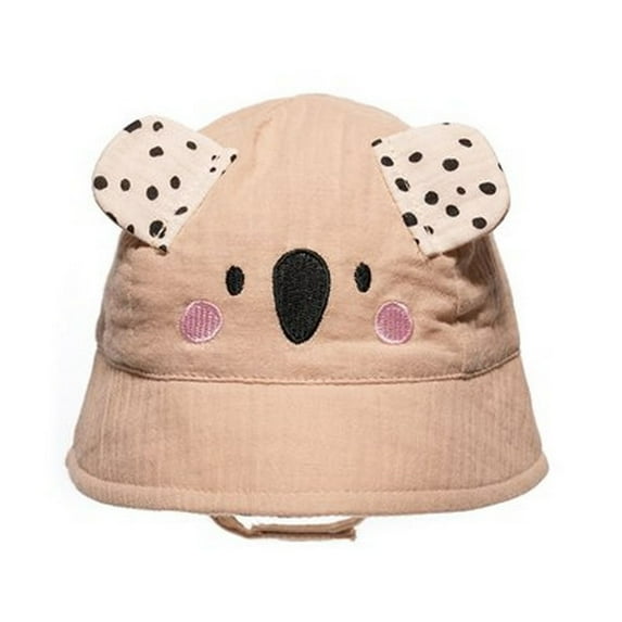 RJM Baby Girls Embroidered Bucket Hat With Hook And Loop Strap