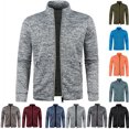 thumbnail image 1 of RJMDKXZ Men's Cardigan Sweaters Casual Full Zip Stand Collar Fleece Jackets with Zipper Pockets Fall Winter Lightweight Knitted Sweaters with Zipper Pockets, 1 of 5