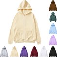 thumbnail image 1 of RJMDKXZ Men's Full Zip Hoodie Fleece Long Sleeve Hooded Sweatshirt Casual Drawstring Zip Up Jacket with Pockets, 1 of 7