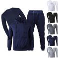 thumbnail image 1 of RJMDKXZ Mens 3 Piece Fleece Sweatsuits Long Sleeve Tracksuit Drawstring Pullover Hoodie & Crew Neck Sweatshirt & Jogging Sweatpants Sets with Pockets, 1 of 7
