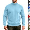 thumbnail image 1 of RJMDKXZ Mens Fleece Turtleneck Sweatshirts Casual Long Sleeve Fall Winter Warm Pullover Sweatshirt, 1 of 5
