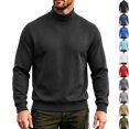 thumbnail image 1 of RJMDKXZ Mens Fleece Turtleneck Sweatshirts Casual Long Sleeve Fall Winter Warm Pullover Sweatshirt, 1 of 5