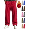 thumbnail image 1 of RJMDKXZ Mens Sweatpants Fleece Baggy Wide Leg Oversized Casual Elastic Waist Drawstring Trouser with 4 Pockets, 1 of 7